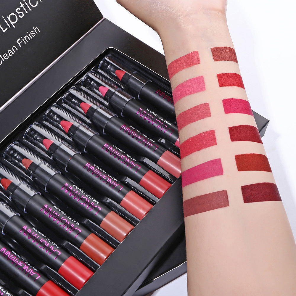 Non-Stick Cup Matte Lipstick And Lip Gloss Set - Non-Stick Cup Matte Lipstick And Lip Gloss Set
