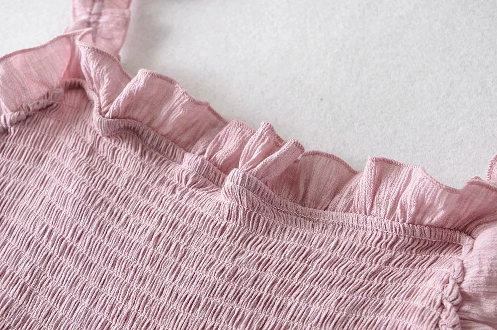 Popular Pink Two Straps Sweethart Tiered Ruffles Knee Lenght Prom Dresses - Popular Pink Two Straps Sweethart Tiered Ruffles Knee Lenght Prom Dresses