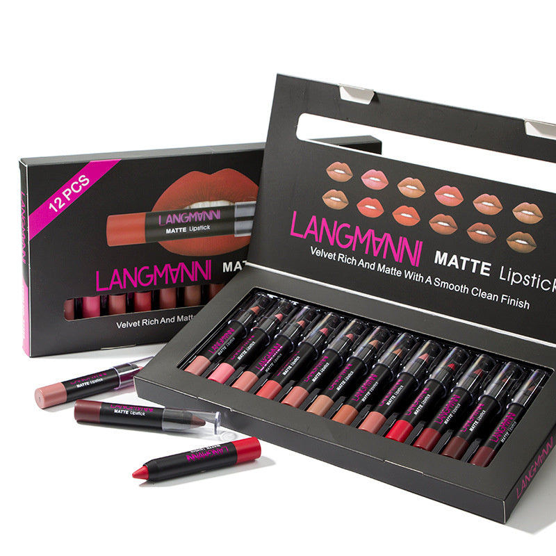 Non-Stick Cup Matte Lipstick And Lip Gloss Set - Non-Stick Cup Matte Lipstick And Lip Gloss Set