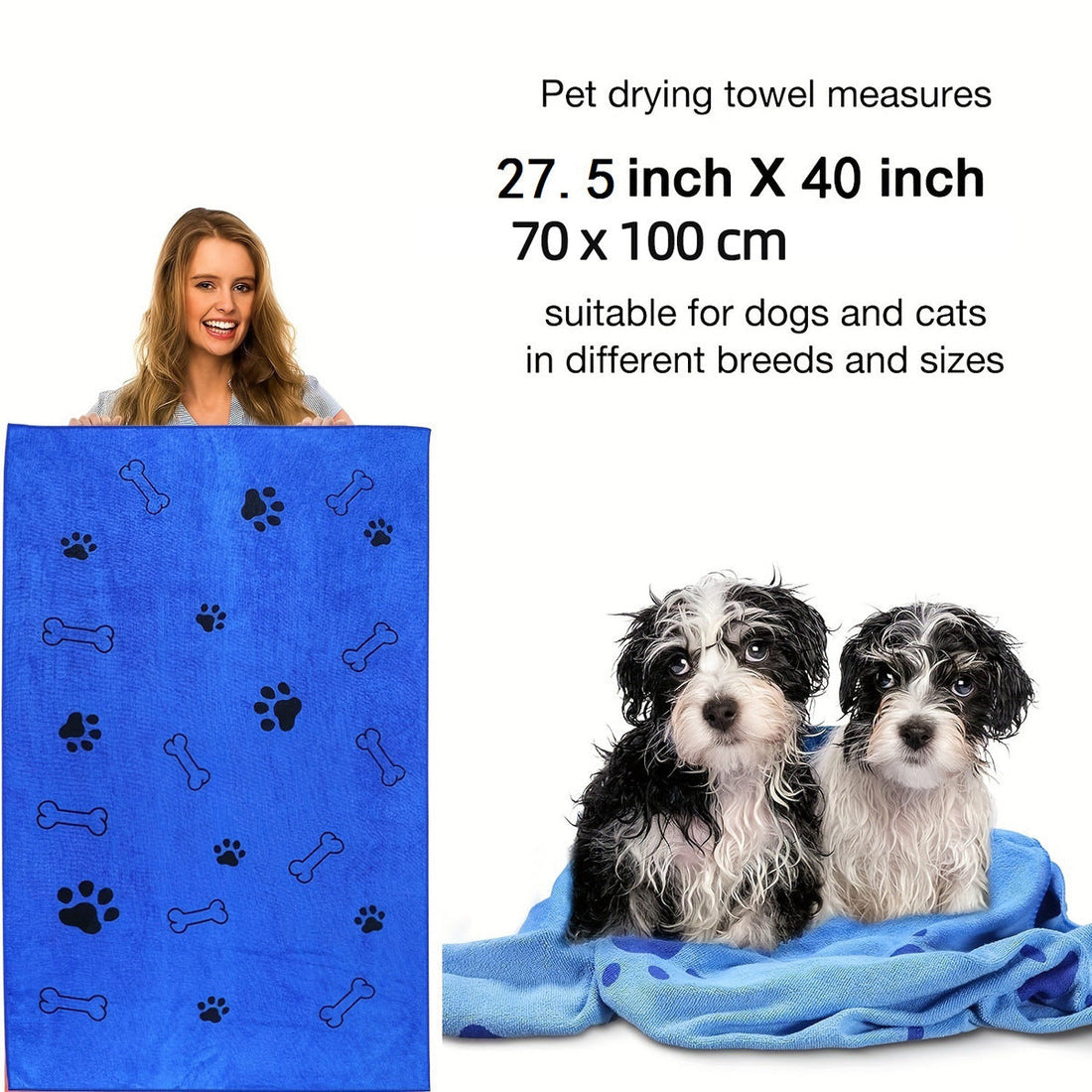 Pet Microfiber Printed Bath Towel - Pet Microfiber Printed Bath Towel