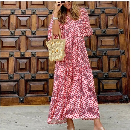 Women's Boho Floral Halter Dress – Backless Ruffled A-Line Beach Dress for Summer Vacations - Women's Boho Floral Halter Dress – Backless Ruffled A-Line Beach Dress for Summer Vacations