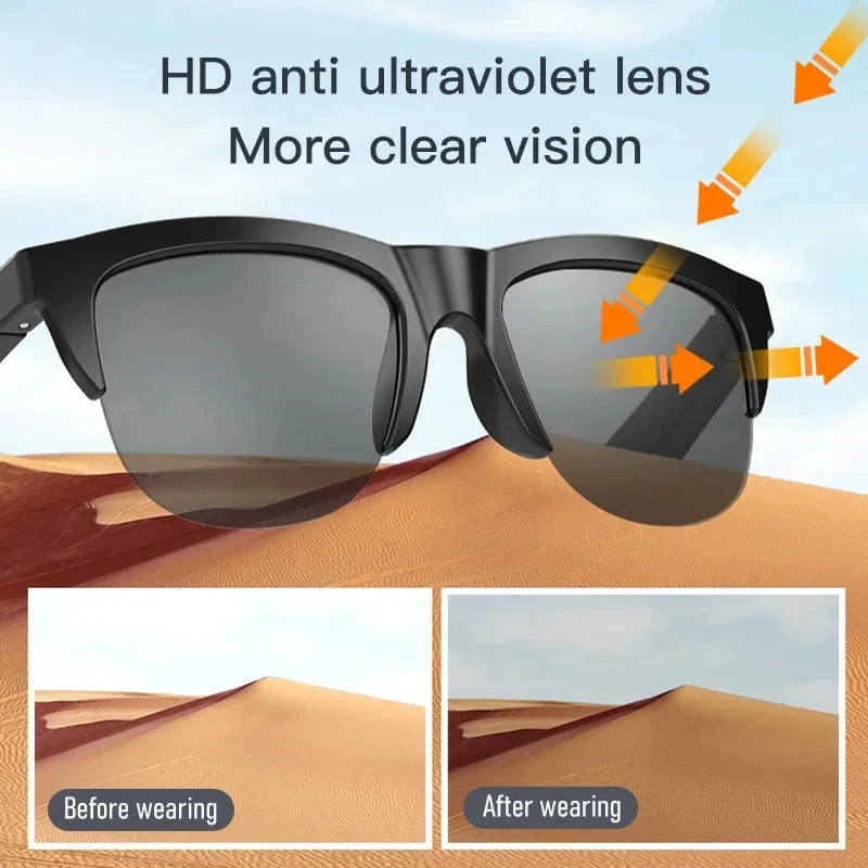 Ultra-lightweight Bluetooth 5.3 sunglasses guarantee audio freedom. - Ultra-lightweight Bluetooth 5.3 sunglasses guarantee audio freedom.