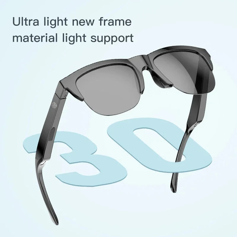 Ultra-lightweight Bluetooth 5.3 sunglasses guarantee audio freedom. - Ultra-lightweight Bluetooth 5.3 sunglasses guarantee audio freedom.