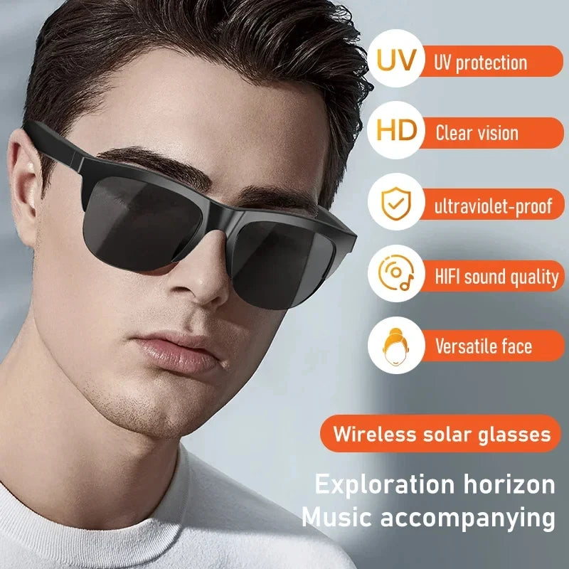 Ultra-lightweight Bluetooth 5.3 sunglasses guarantee audio freedom. - Ultra-lightweight Bluetooth 5.3 sunglasses guarantee audio freedom.