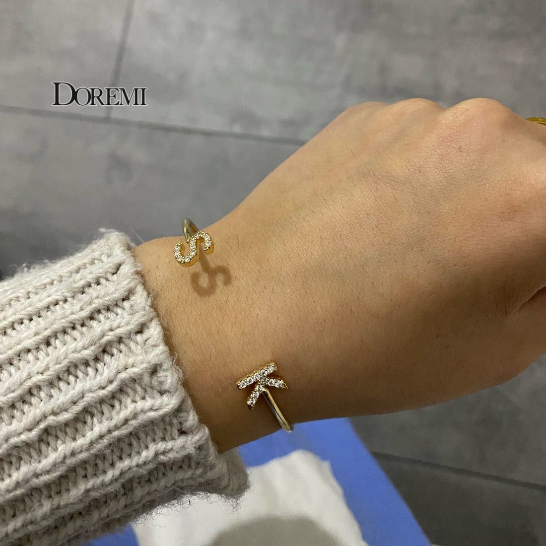 DOREMI Custom Letter Bracelet Baby bangle - DOREMI Custom Letter Bracelet Baby bangle
