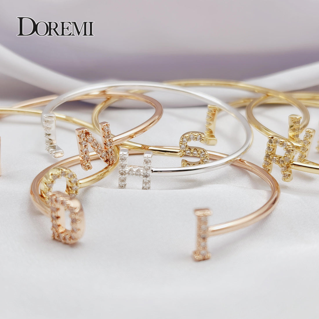 DOREMI Custom Letter Bracelet Baby bangle - DOREMI Custom Letter Bracelet Baby bangle