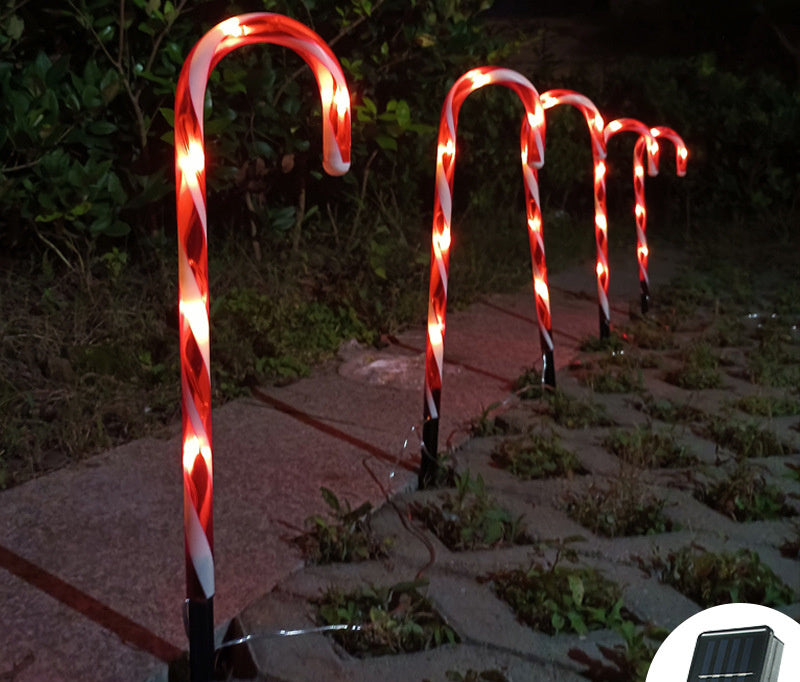 Candy Cane Family-friendly Bright Solar-Powered Lights for Christmas Celebrations - Candy Cane Family-friendly Bright Solar-Powered Lights for Christmas Celebrations