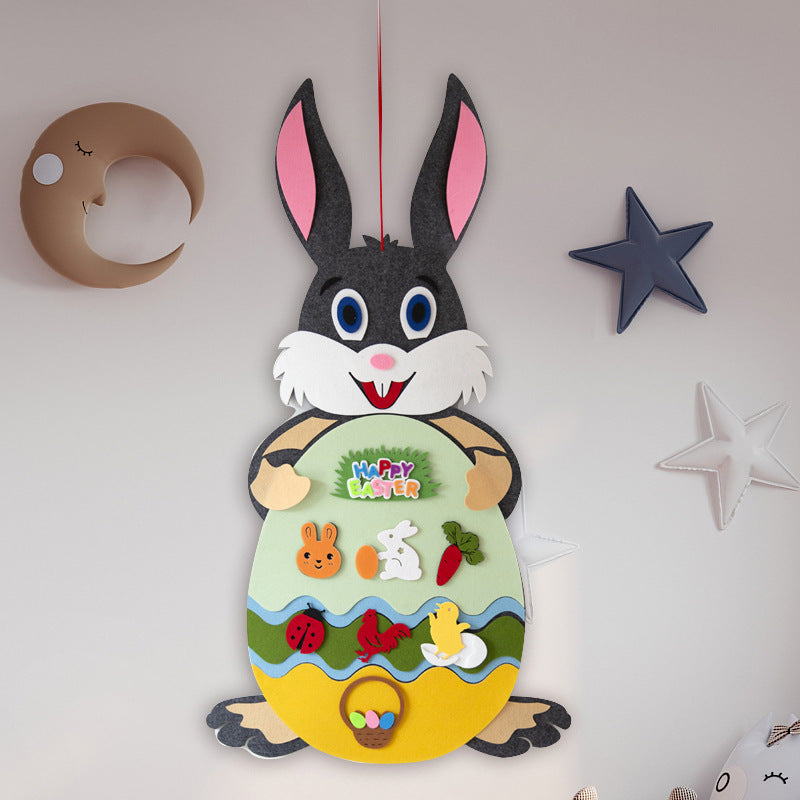 Easter Kids DIY Felt Bunny Pendants Toy with Detachable Alphabet - Easter Kids DIY Felt Bunny Pendants Toy with Detachable Alphabet