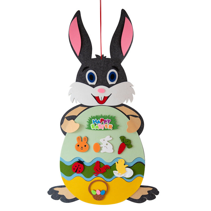 Easter Kids DIY Felt Bunny Pendants Toy with Detachable Alphabet - Easter Kids DIY Felt Bunny Pendants Toy with Detachable Alphabet