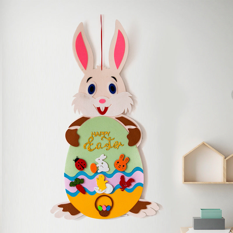 Easter Kids DIY Felt Bunny Pendants Toy with Detachable Alphabet - Easter Kids DIY Felt Bunny Pendants Toy with Detachable Alphabet