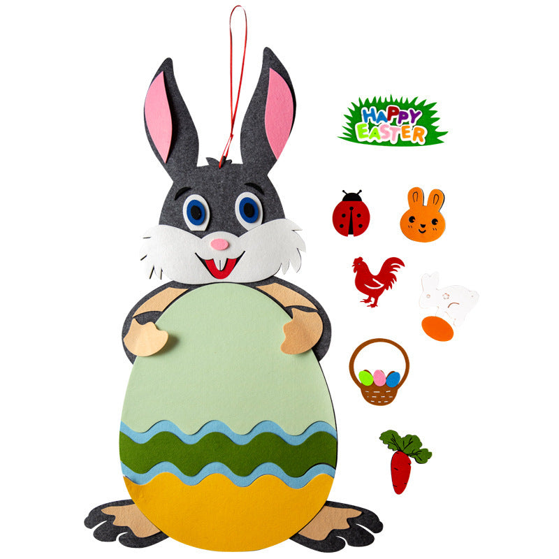 Easter Kids DIY Felt Bunny Pendants Toy with Detachable Alphabet - Easter Kids DIY Felt Bunny Pendants Toy with Detachable Alphabet