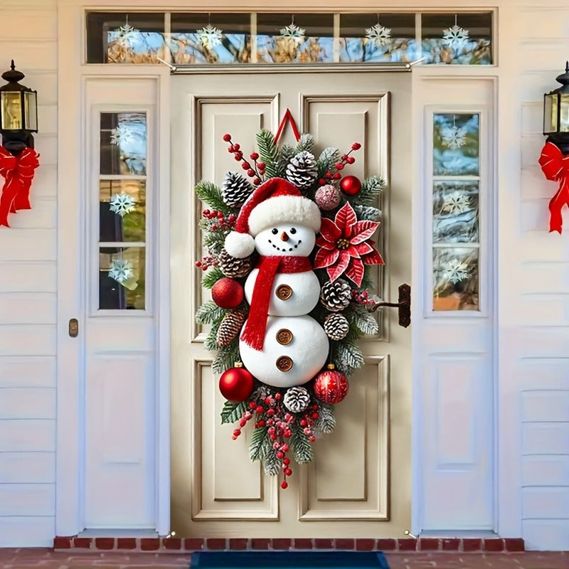 Festive Snowman Wreath Door Frame - Festive Snowman Wreath Door Frame