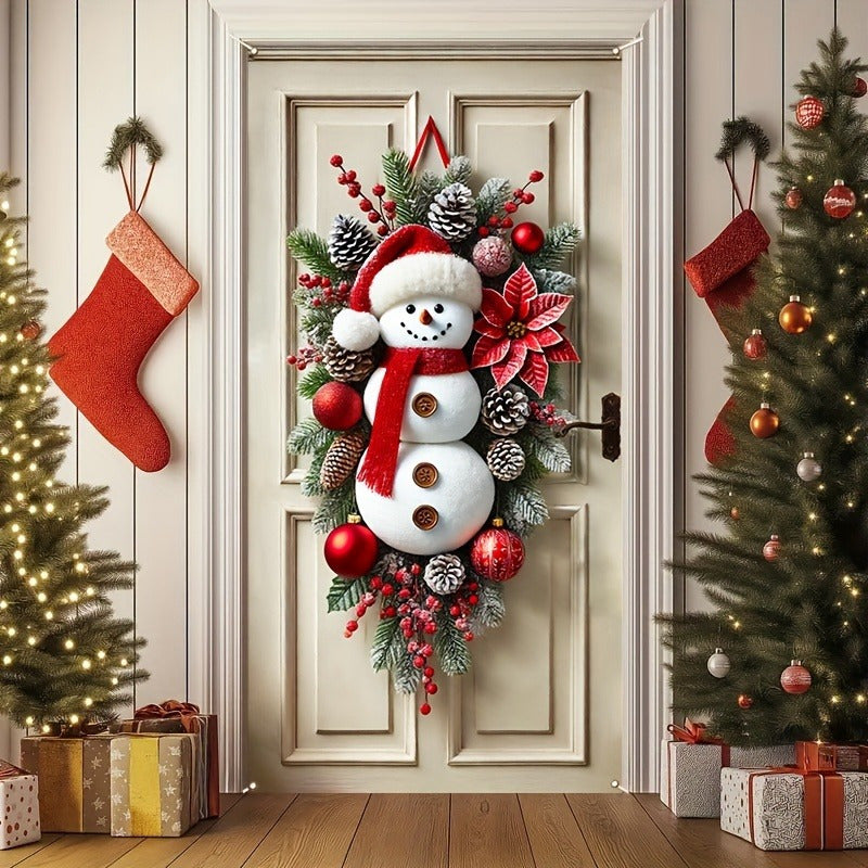 Festive Snowman Wreath Door Frame - Festive Snowman Wreath Door Frame