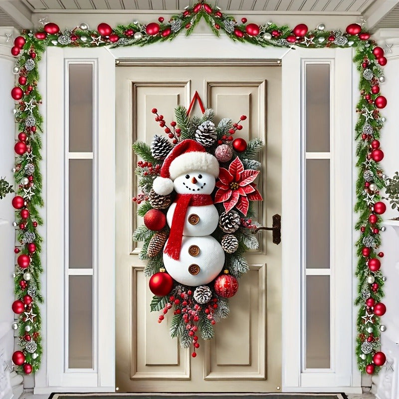 Festive Snowman Wreath Door Frame - Festive Snowman Wreath Door Frame