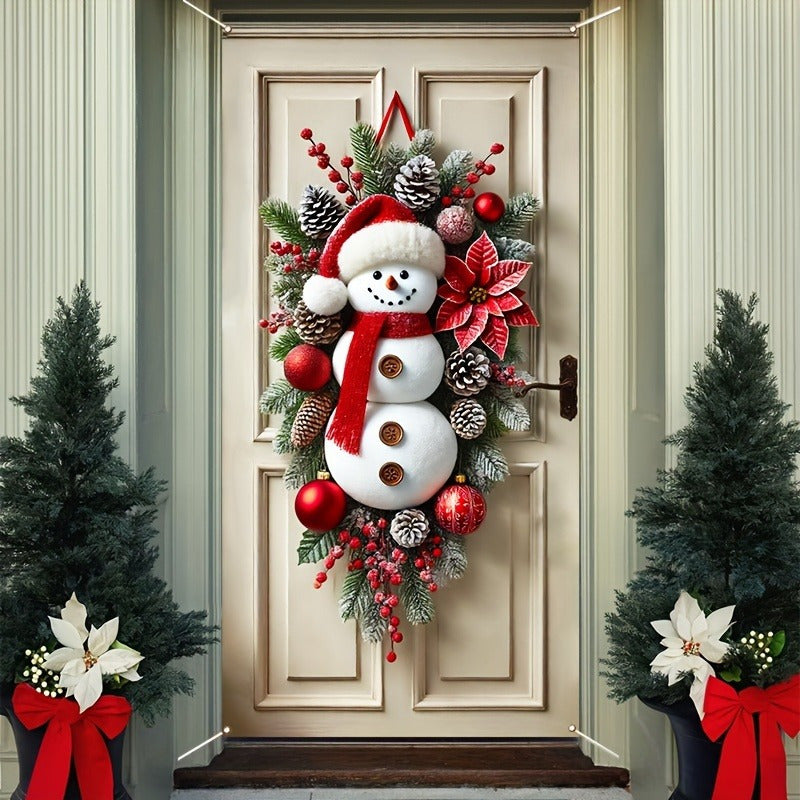 Festive Snowman Wreath Door Frame - Festive Snowman Wreath Door Frame