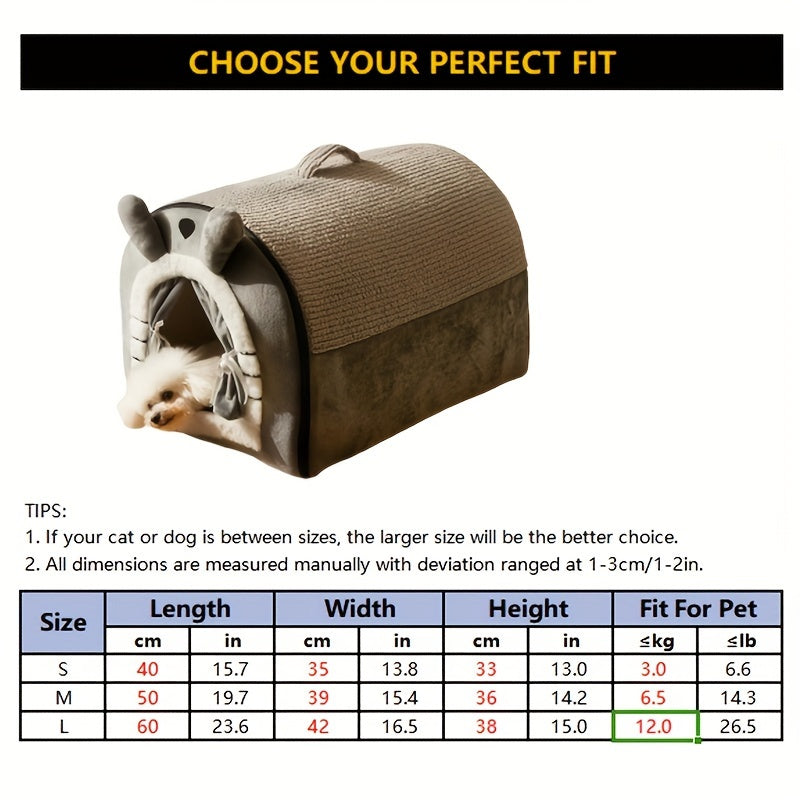 Cozy Four-Season Pet House with Handle - Cozy Four-Season Pet House with Handle