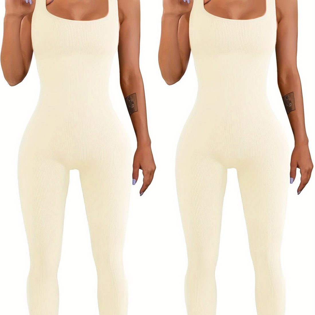 Women’s Suspender Tank Top & Tights Set - Sporty Yoga Outfit for Workouts & Casual Wear - Women’s Suspender Tank Top & Tights Set - Sporty Yoga Outfit for Workouts & Casual Wear
