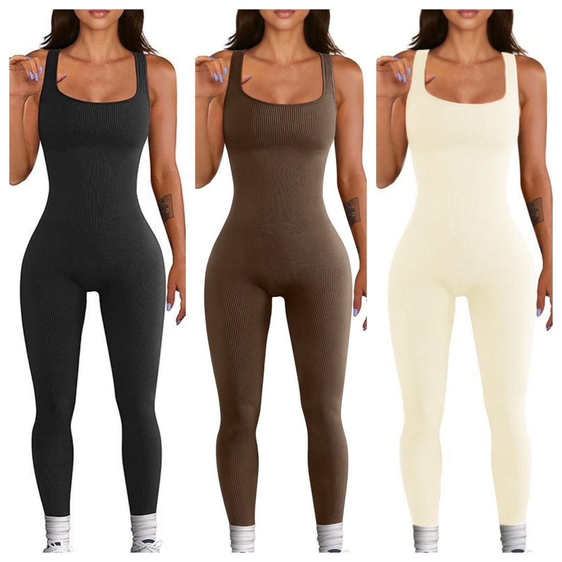 Women’s Suspender Tank Top & Tights Set - Sporty Yoga Outfit for Workouts & Casual Wear - Women’s Suspender Tank Top & Tights Set - Sporty Yoga Outfit for Workouts & Casual Wear