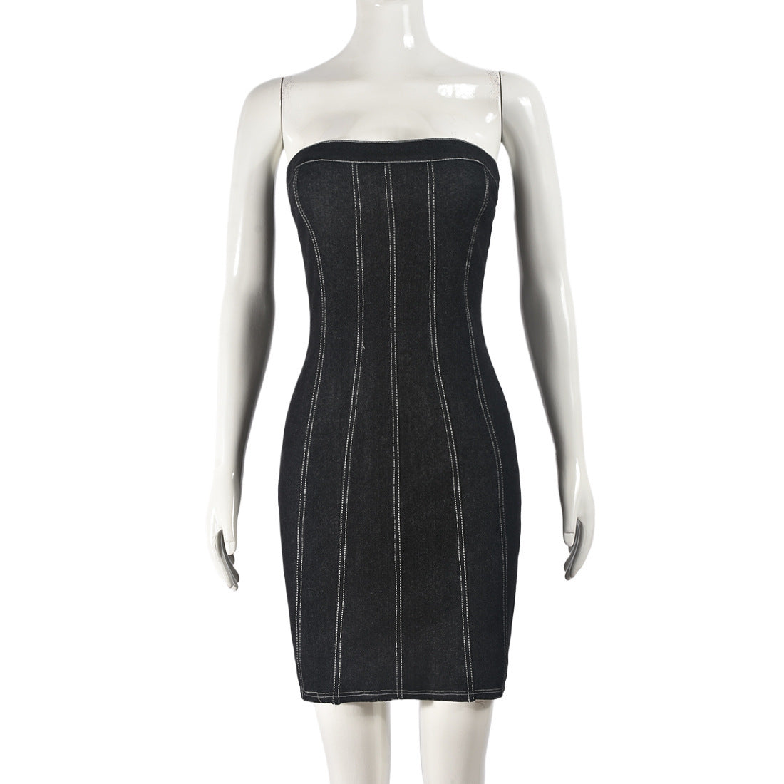 Fashion Backless Tube Denim Dress Summer Sexy Y2K Slim Short Dresses For Women Clothing - Fashion Backless Tube Denim Dress Summer Sexy Y2K Slim Short Dresses For Women Clothing
