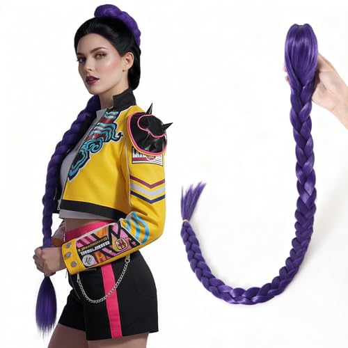 Rose Bud Rumi 40' Purple Braided Ponytail Extension - Rose Bud Rumi 40' Purple Braided Ponytail Extension