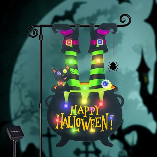 Halloween Lighted Garden Flag for Outside - Halloween Lighted Garden Flag for Outside