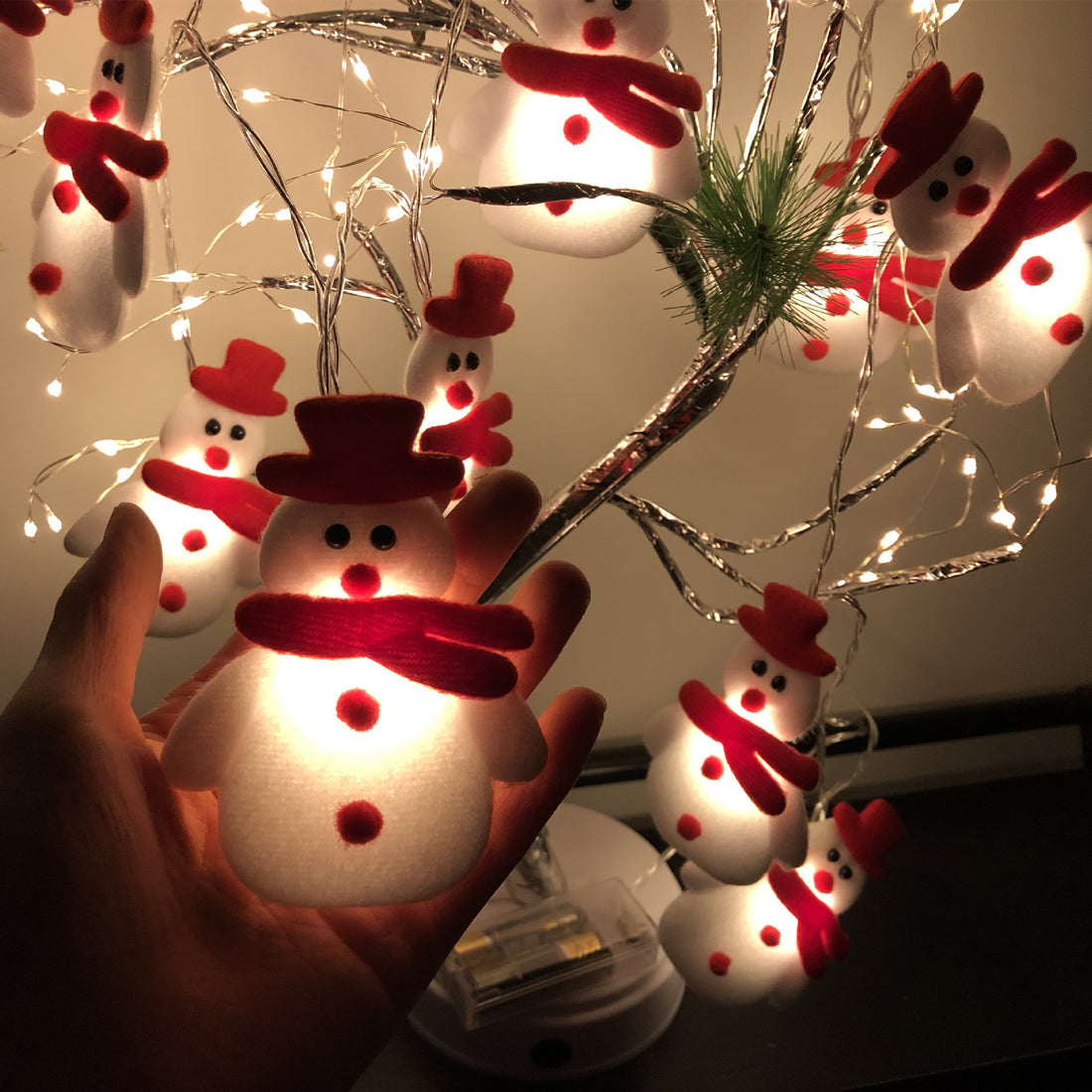 Snowman LED Christmas String Lights Garland - Snowman LED Christmas String Lights Garland