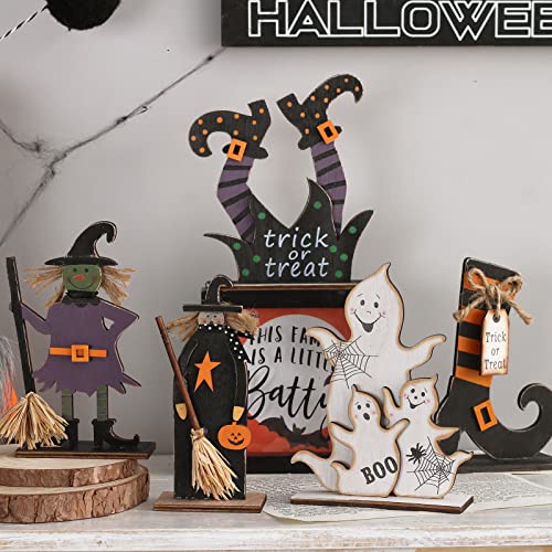 Halloween Wooden Tabletop Decorations (Set of 5) - Halloween Wooden Tabletop Decorations (Set of 5)