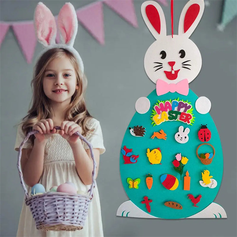 Easter Kids DIY Felt Bunny Pendants Toy with Detachable Alphabet - Easter Kids DIY Felt Bunny Pendants Toy with Detachable Alphabet