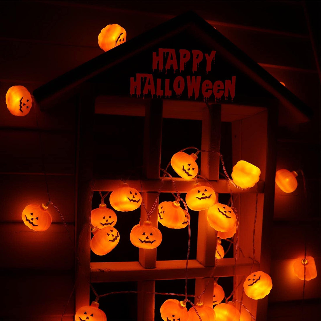 20 LED Runleo Halloween Decorations Pumpkin String Lights - 20 LED Runleo Halloween Decorations Pumpkin String Lights