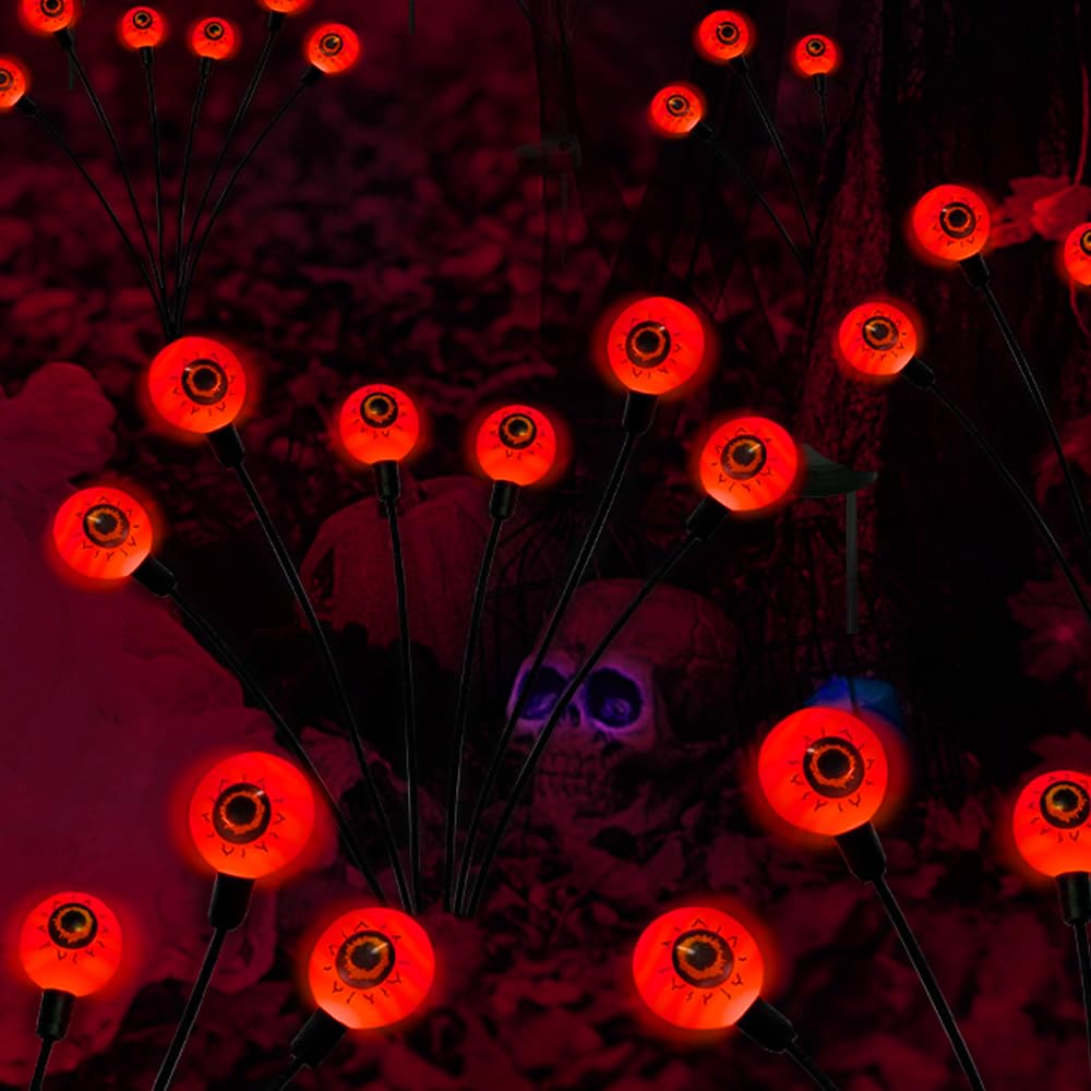 BeHiller 2-Pack Solar Halloween Eyeball Lights - BeHiller 2-Pack Solar Halloween Eyeball Lights