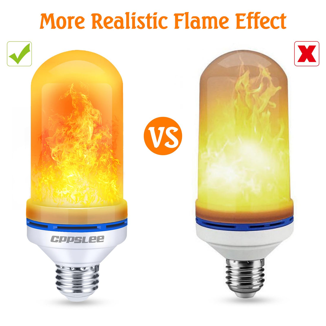 LED Flame Light Bulbs – 2 Pack, 4 Modes, E26 Base - LED Flame Light Bulbs – 2 Pack, 4 Modes, E26 Base