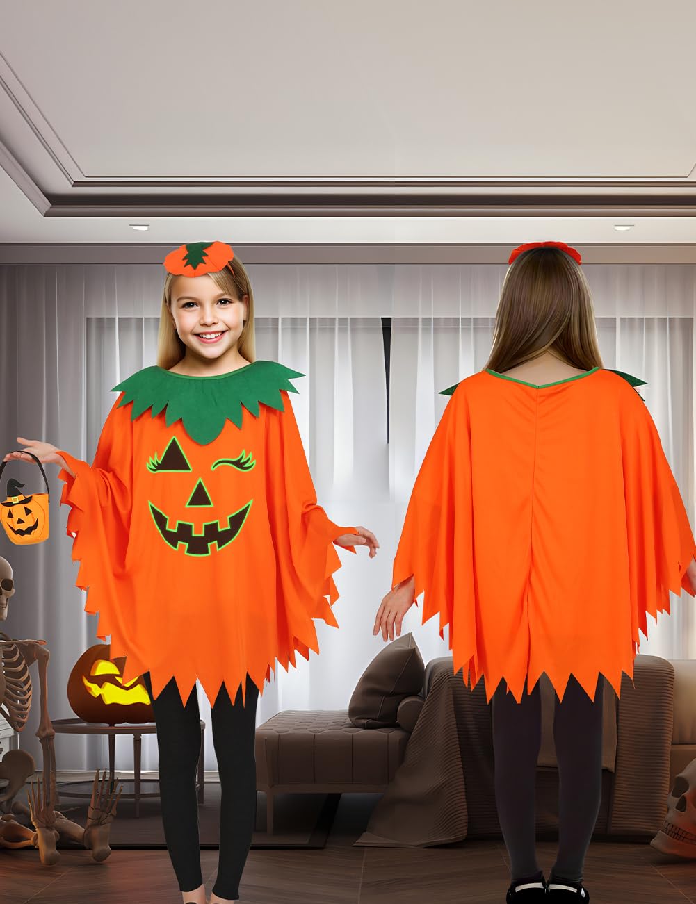 Halloween Pumpkin Costume for Women Kids - Halloween Pumpkin Costume for Women Kids