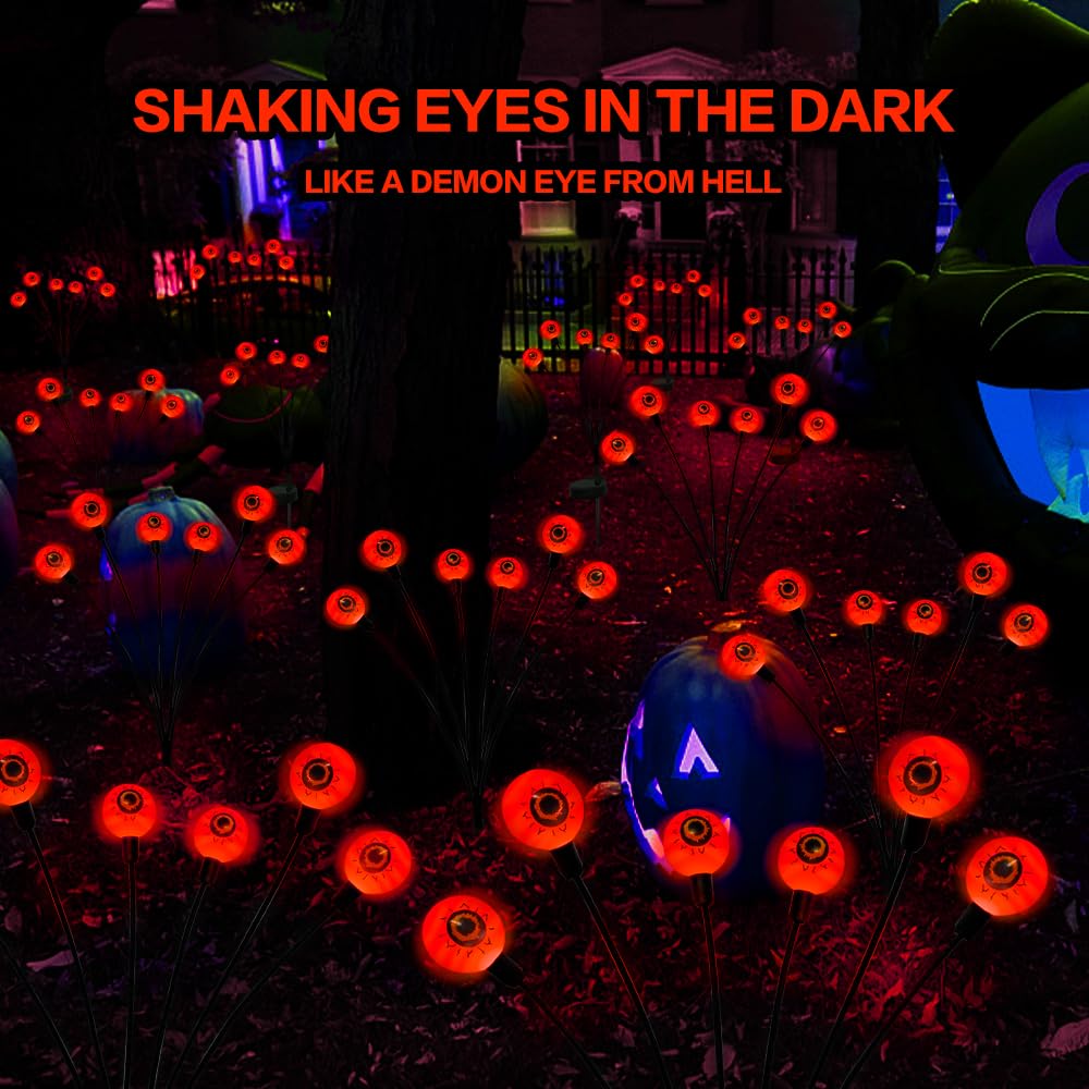 BeHiller 2-Pack Solar Halloween Eyeball Lights - BeHiller 2-Pack Solar Halloween Eyeball Lights