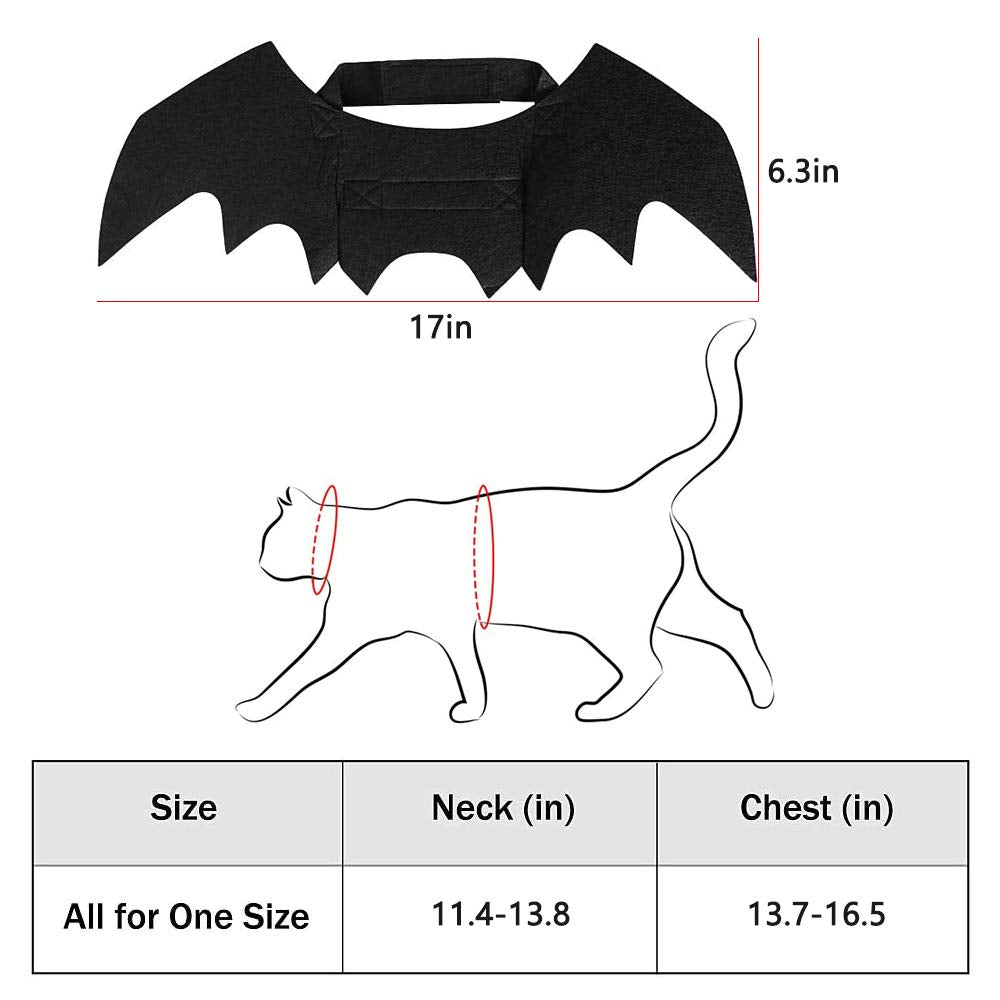 Cat Halloween Bat Wings Costume – Dress-Up Accessory for Cats & Small Dogs - Cat Halloween Bat Wings Costume – Dress-Up Accessory for Cats & Small Dogs