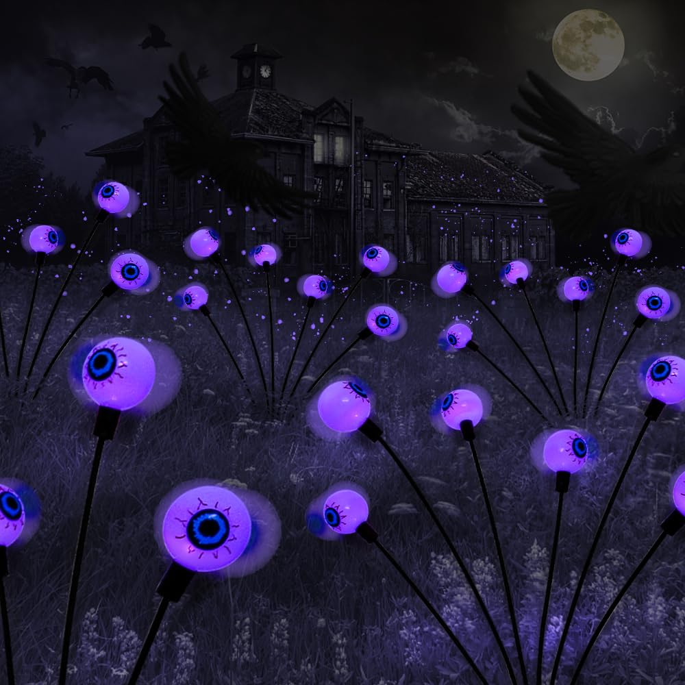 BeHiller 2-Pack Solar Halloween Eyeball Lights - BeHiller 2-Pack Solar Halloween Eyeball Lights