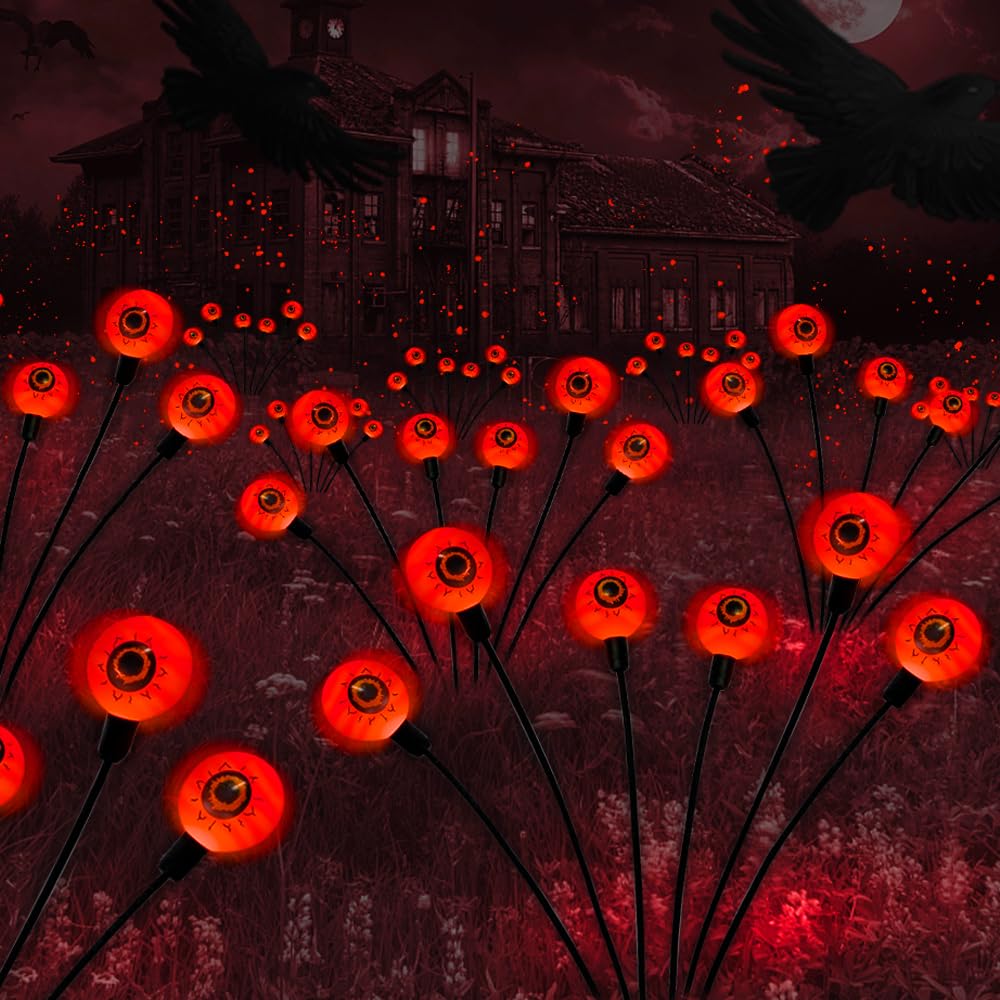 BeHiller 2-Pack Solar Halloween Eyeball Lights - BeHiller 2-Pack Solar Halloween Eyeball Lights