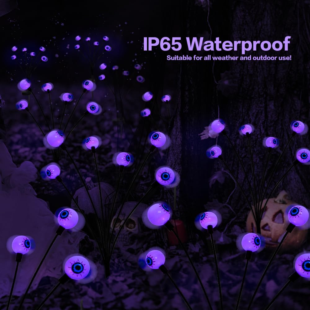 BeHiller 2-Pack Solar Halloween Eyeball Lights - BeHiller 2-Pack Solar Halloween Eyeball Lights