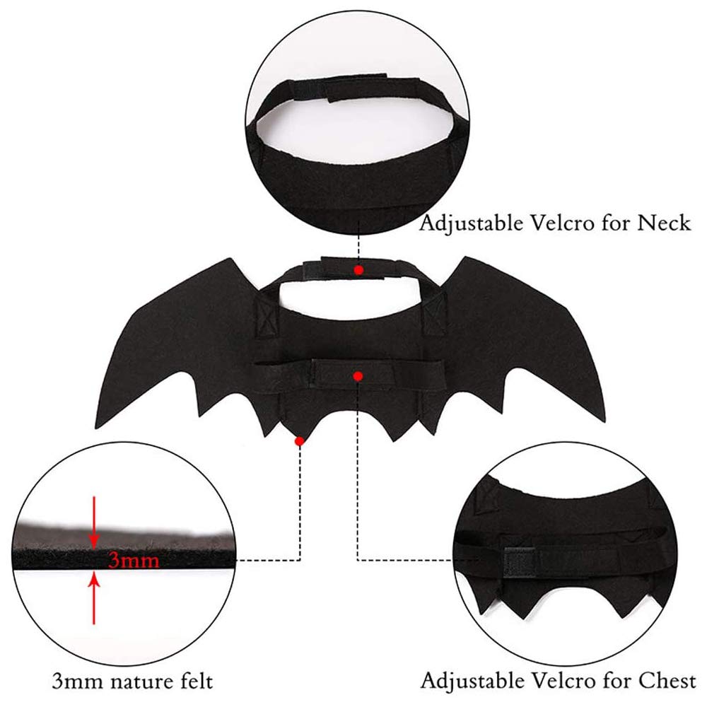 Cat Halloween Bat Wings Costume – Dress-Up Accessory for Cats & Small Dogs - Cat Halloween Bat Wings Costume – Dress-Up Accessory for Cats & Small Dogs