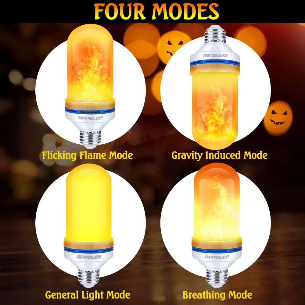 LED Flame Light Bulbs – 2 Pack, 4 Modes, E26 Base - LED Flame Light Bulbs – 2 Pack, 4 Modes, E26 Base