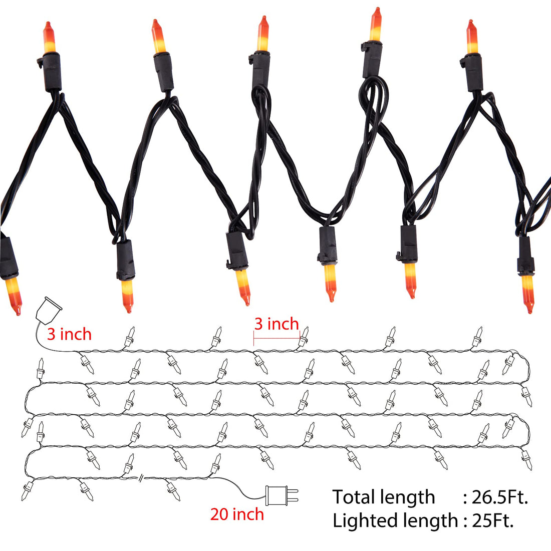 Minetom 25FT Halloween Purple String Lights - Minetom 25FT Halloween Purple String Lights