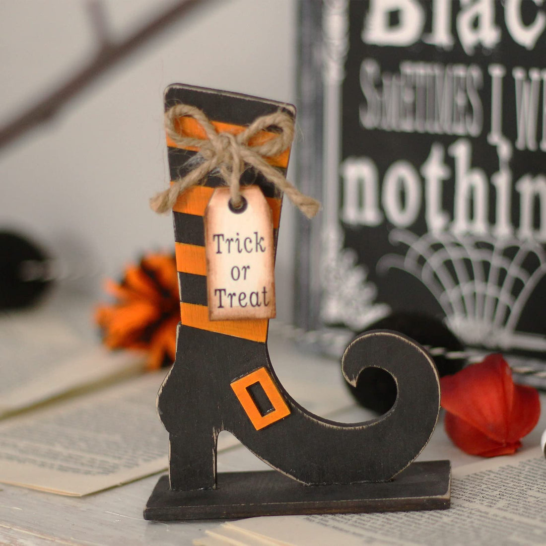 Halloween Wooden Tabletop Decorations (Set of 5) - Halloween Wooden Tabletop Decorations (Set of 5)