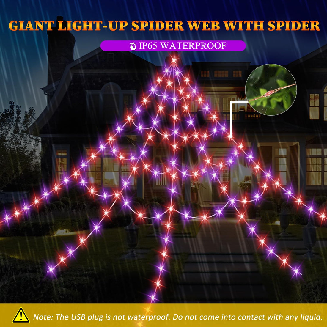 550 LED Halloween Spider Web Lights - 550 LED Halloween Spider Web Lights