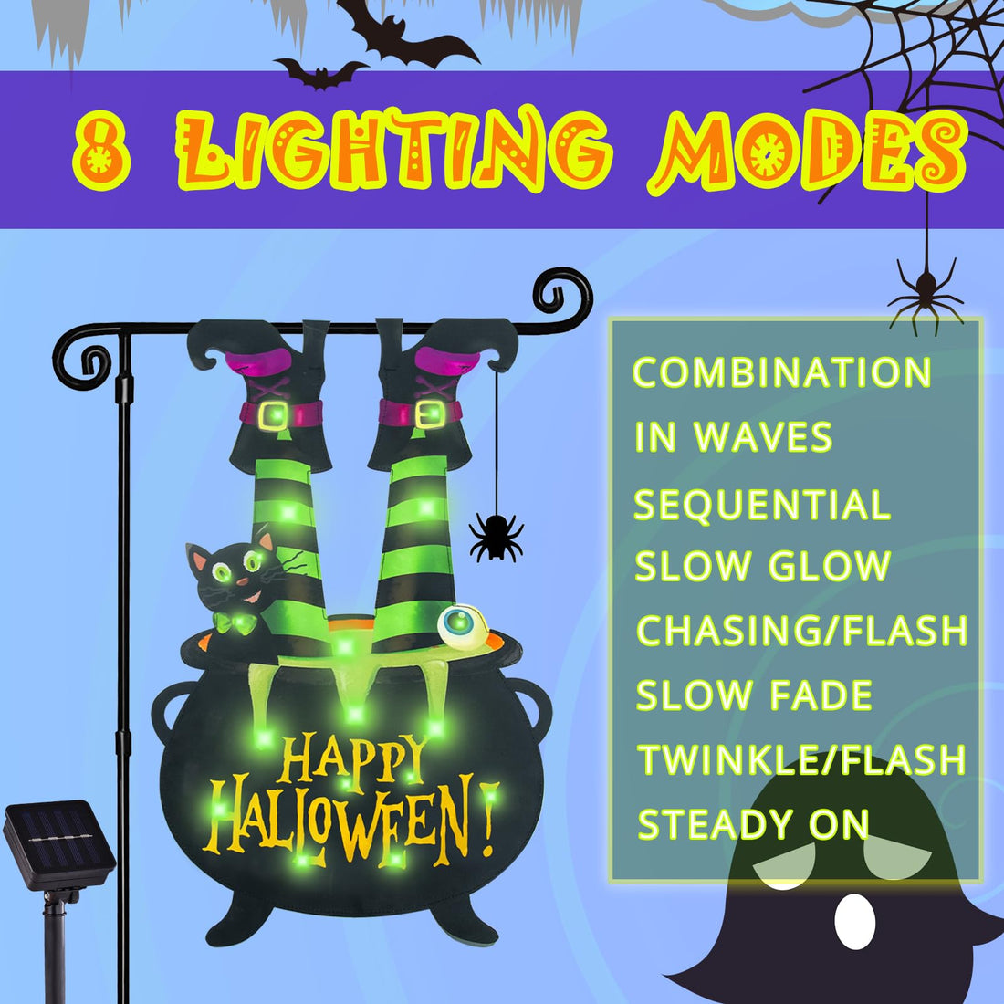 Halloween Lighted Garden Flag for Outside - Halloween Lighted Garden Flag for Outside