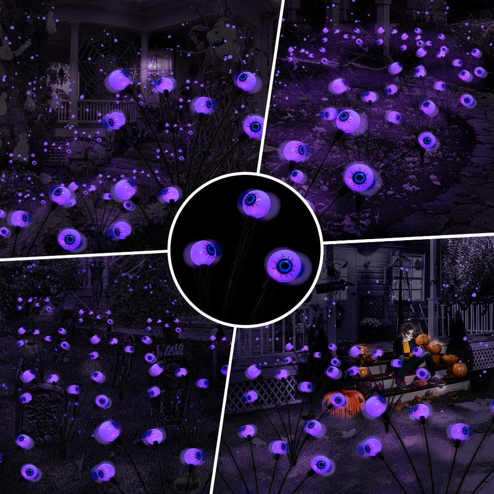 BeHiller 2-Pack Solar Halloween Eyeball Lights - BeHiller 2-Pack Solar Halloween Eyeball Lights