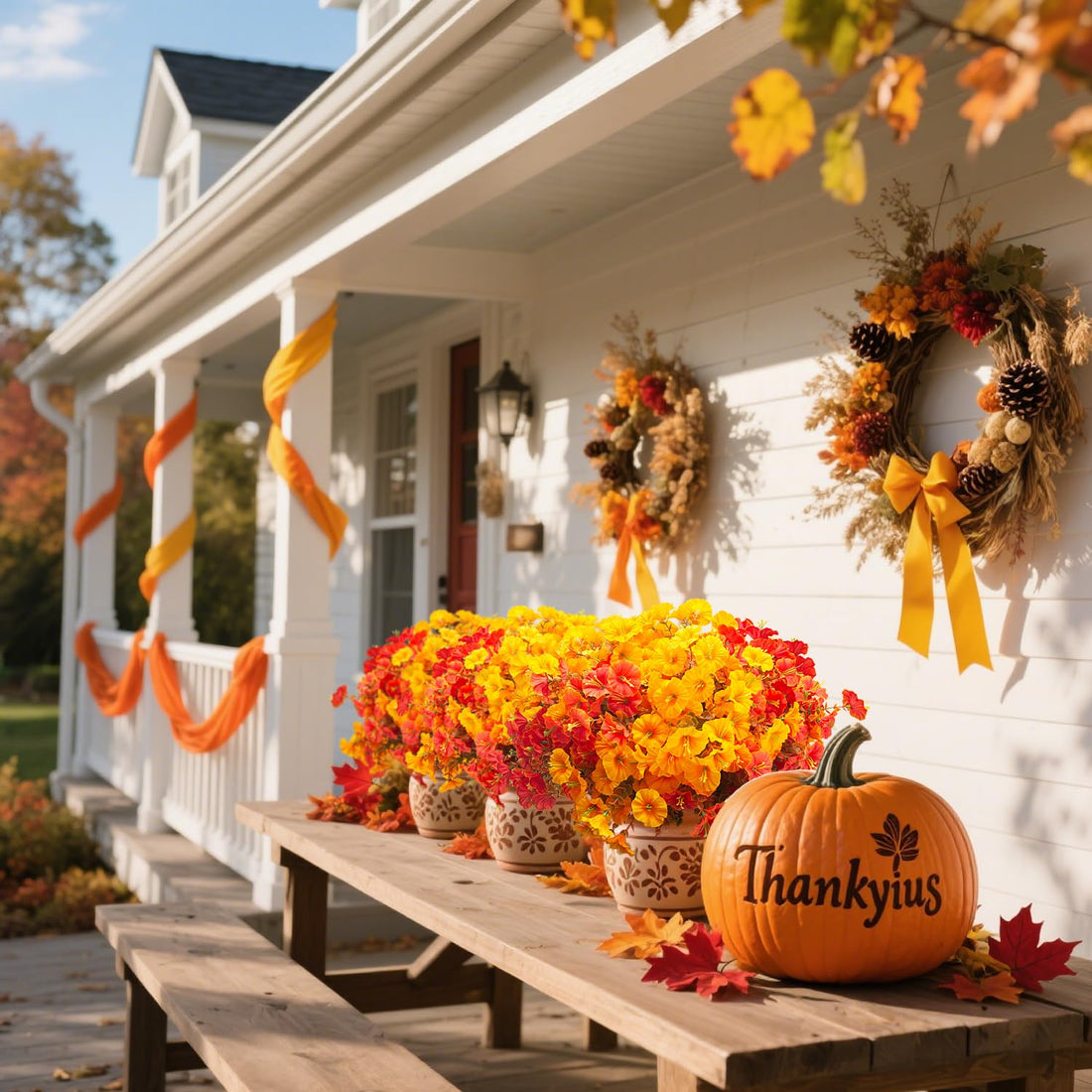 Grunyia 16 PCS Outdoor Fall Artificial Flower - Grunyia 16 PCS Outdoor Fall Artificial Flower