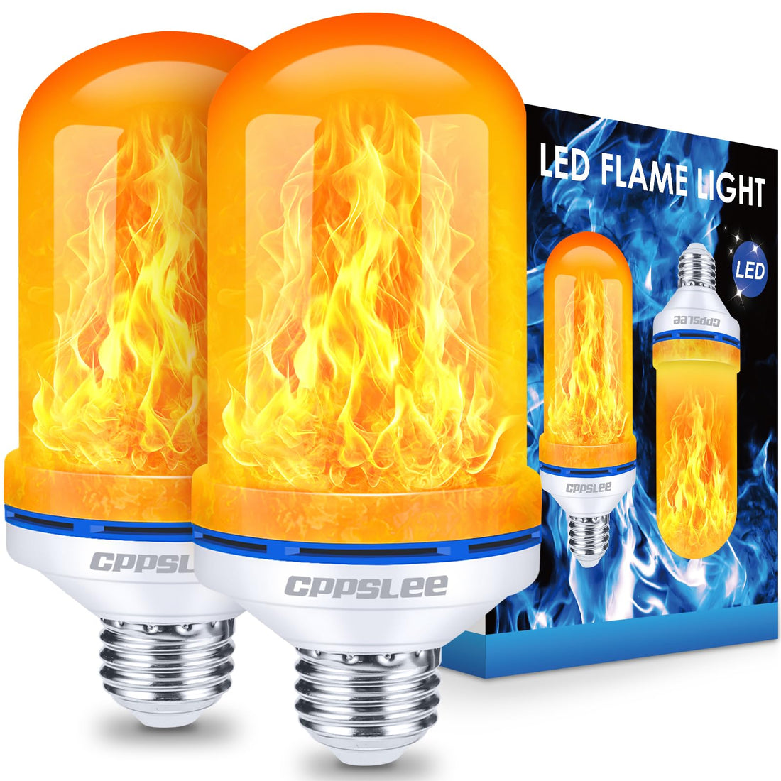 LED Flame Light Bulbs – 2 Pack, 4 Modes, E26 Base - LED Flame Light Bulbs – 2 Pack, 4 Modes, E26 Base