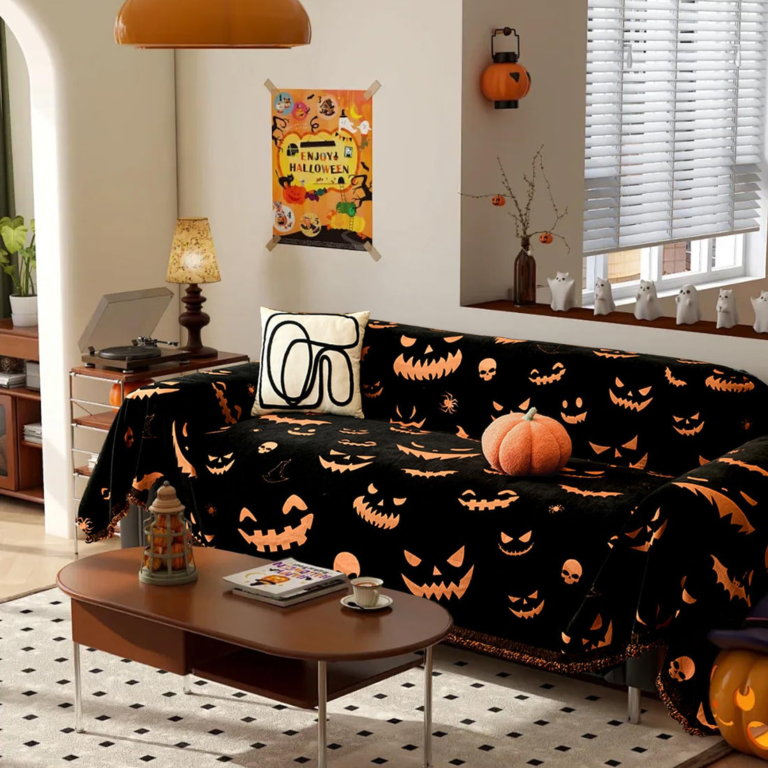 EVENHUG Halloween Reversible Sofa Cover - EVENHUG Halloween Reversible Sofa Cover