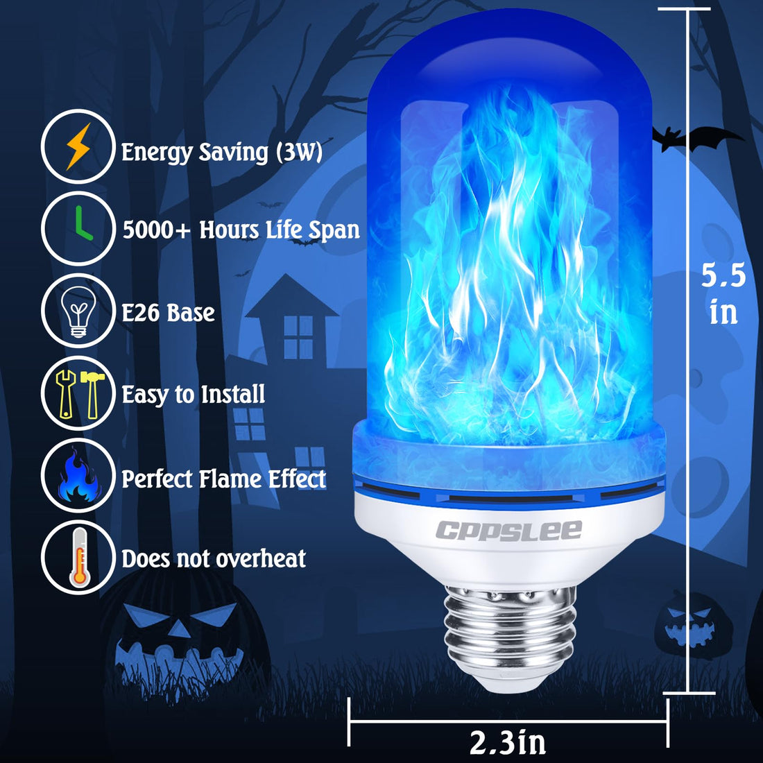 LED Flame Light Bulbs – 2 Pack, 4 Modes, E26 Base - LED Flame Light Bulbs – 2 Pack, 4 Modes, E26 Base