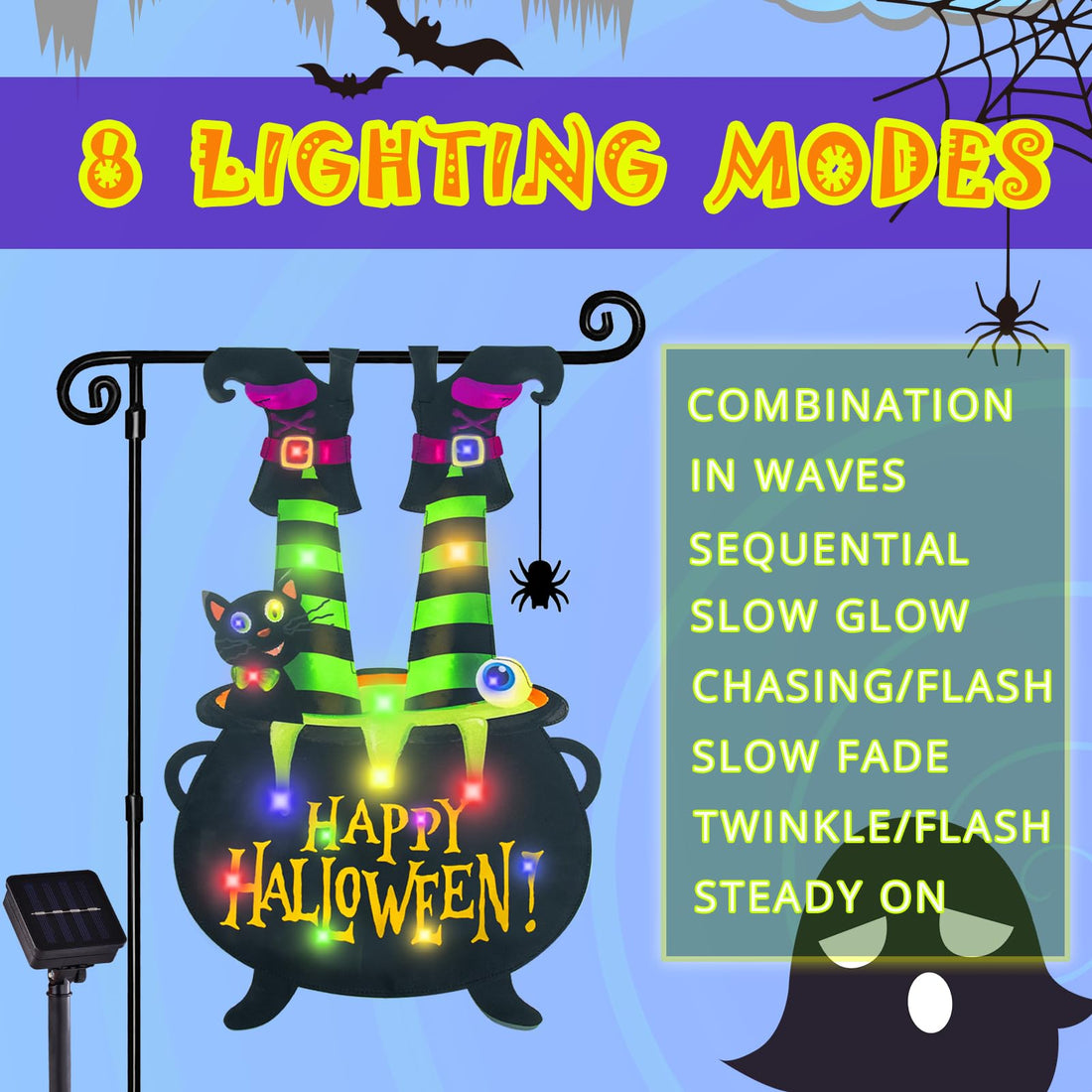 Halloween Lighted Garden Flag for Outside - Halloween Lighted Garden Flag for Outside