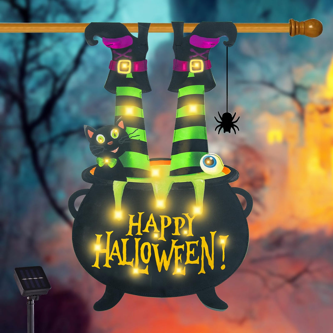 Halloween Lighted Garden Flag for Outside - Halloween Lighted Garden Flag for Outside